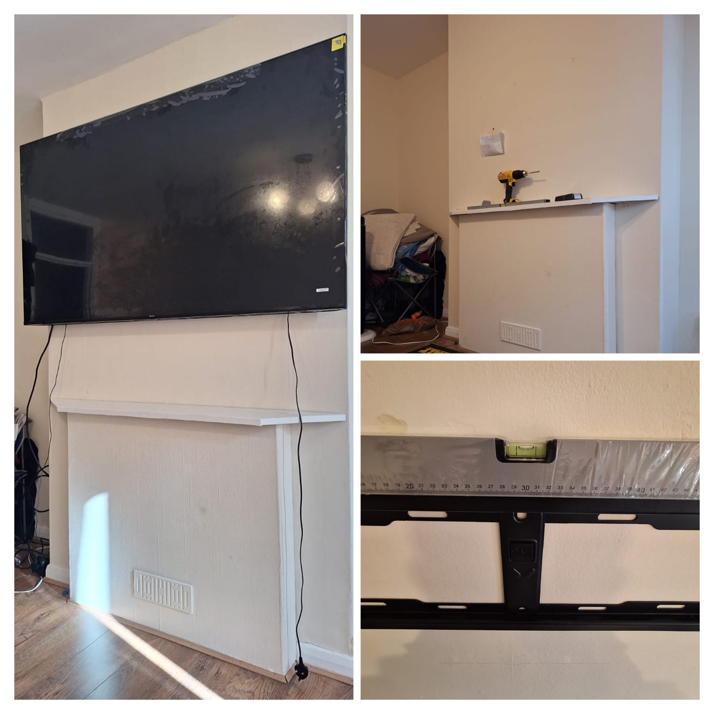 Wall-mounted television installation