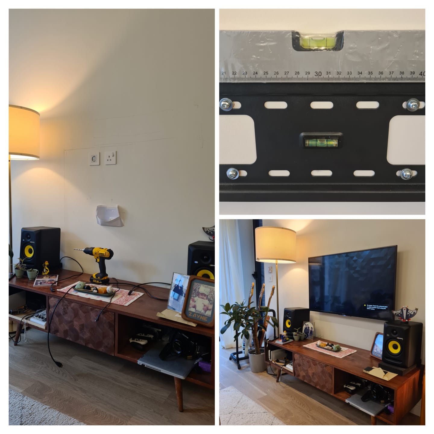 TV wall mount installation